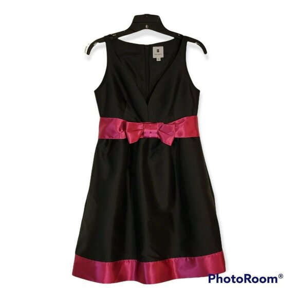 Lisa Perry Black And Pink A Line Cocktail Dress Size 2 - Picture 1 of 6